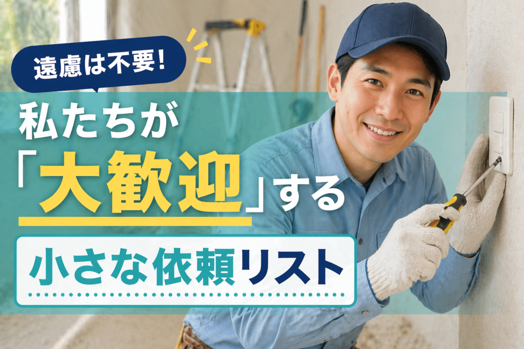 遠慮は不要!私たちが「大歓迎」する小さな依頼リスト
