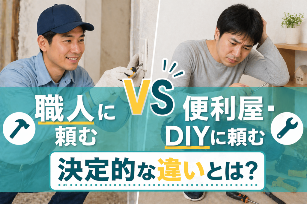 職人に頼む vs 便利屋・DIYに頼む:決定的な違いとは?