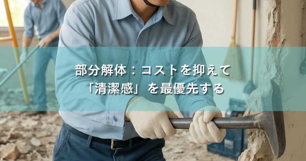 部分解体：コストを抑えて「清潔感」を最優先する