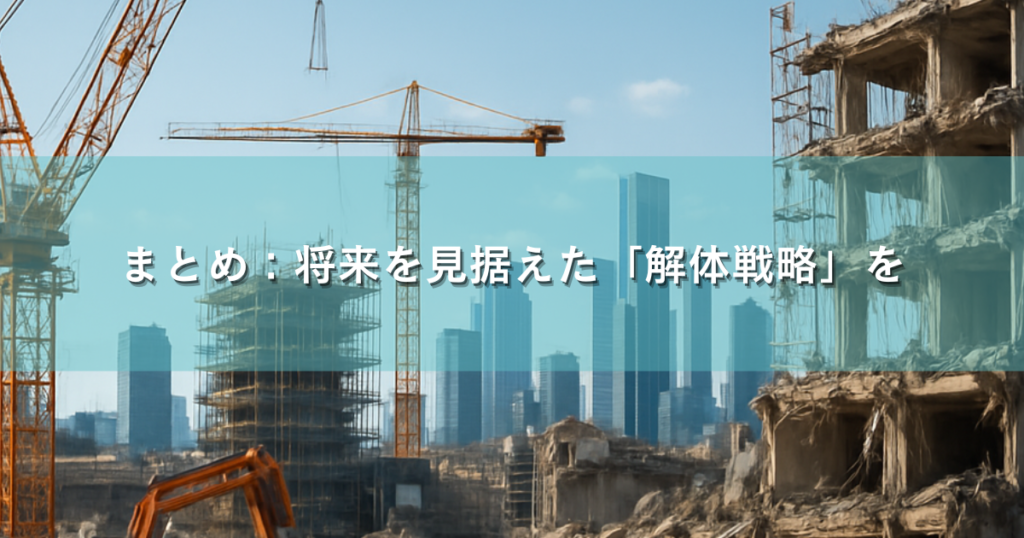 まとめ：将来を見据えた「解体戦略」を