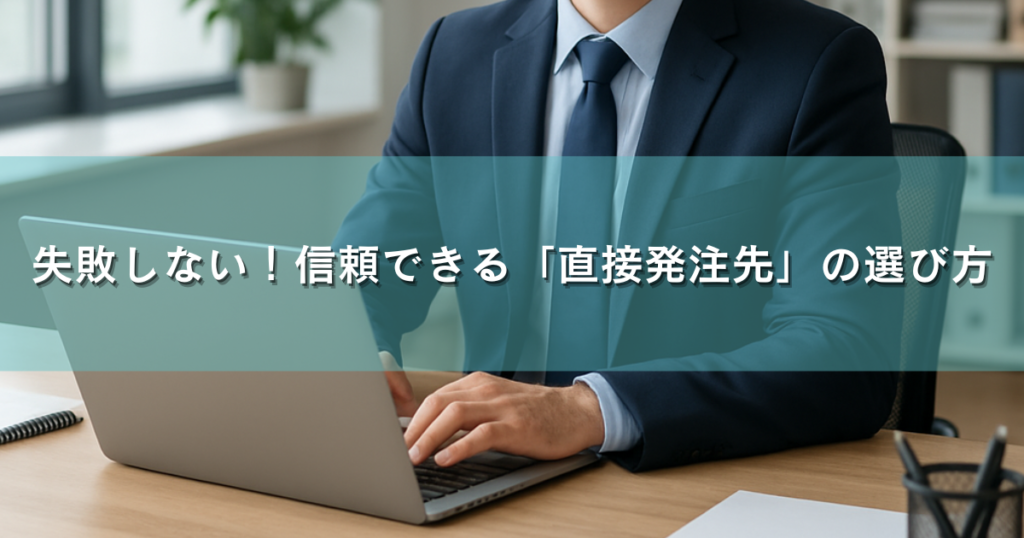 失敗しない！信頼できる「直接発注先」の選び方