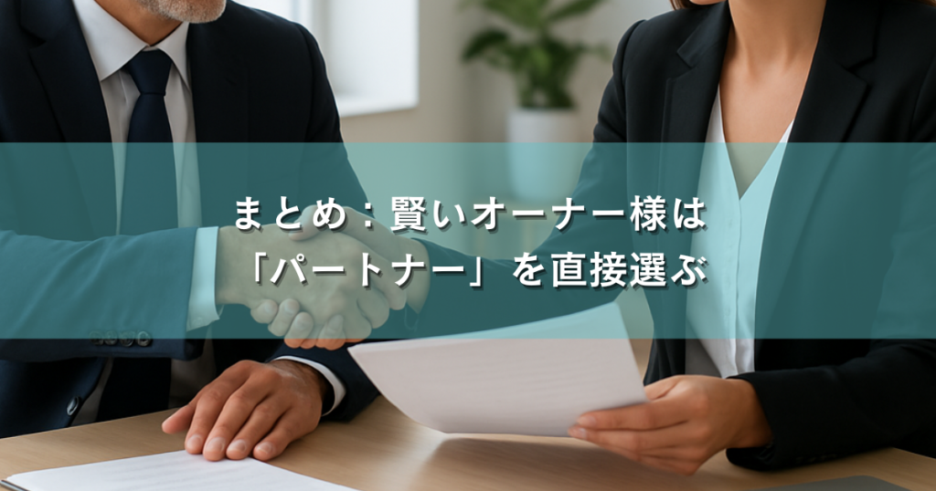 賢いオーナー様は「パートナー」を直接選ぶ