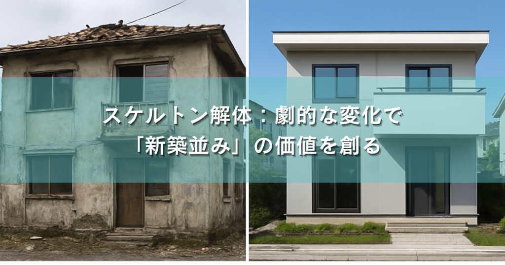 スケルトン解体：劇的な変化で「新築並み」の価値を創る