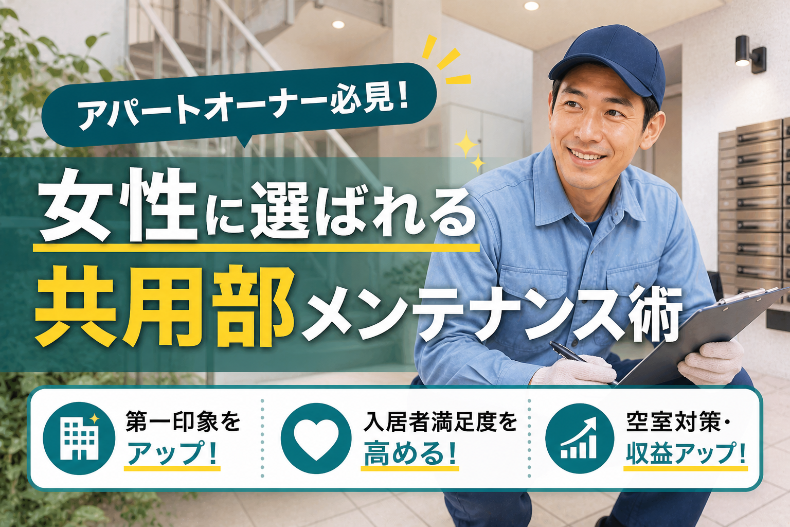 アパートオーナー必見!女性に選ばれる共用部メンテナンス術