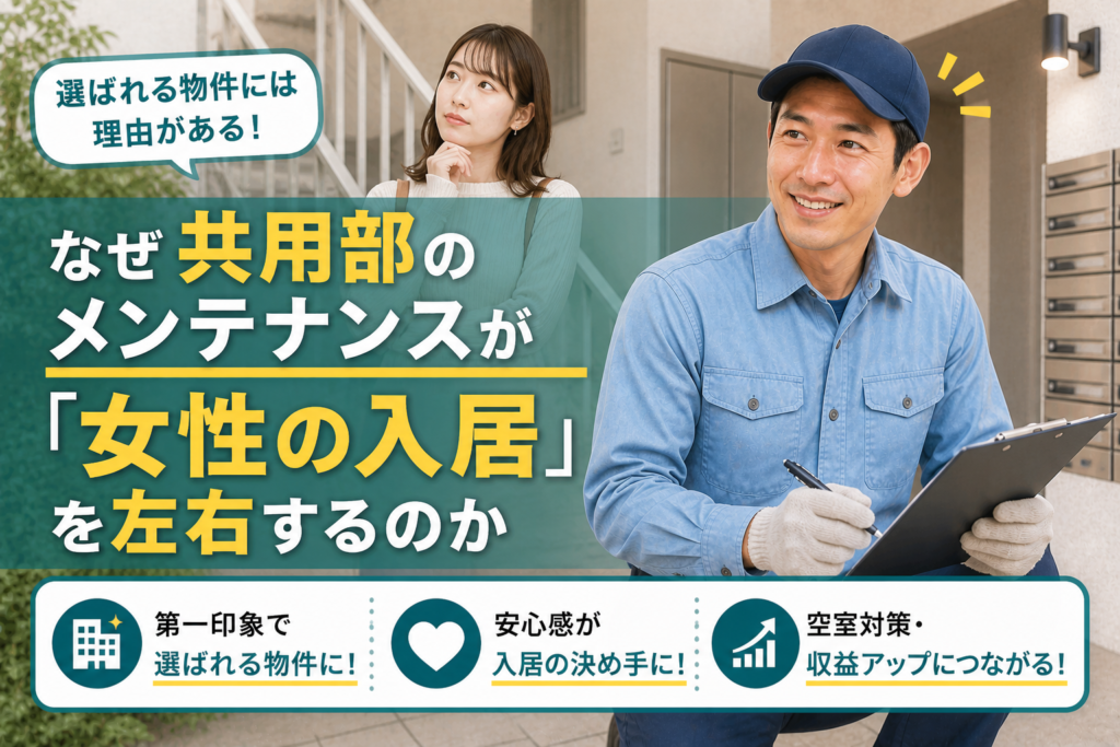 なぜ共用部のメンテナンスが「女性の入居」を左右するのか