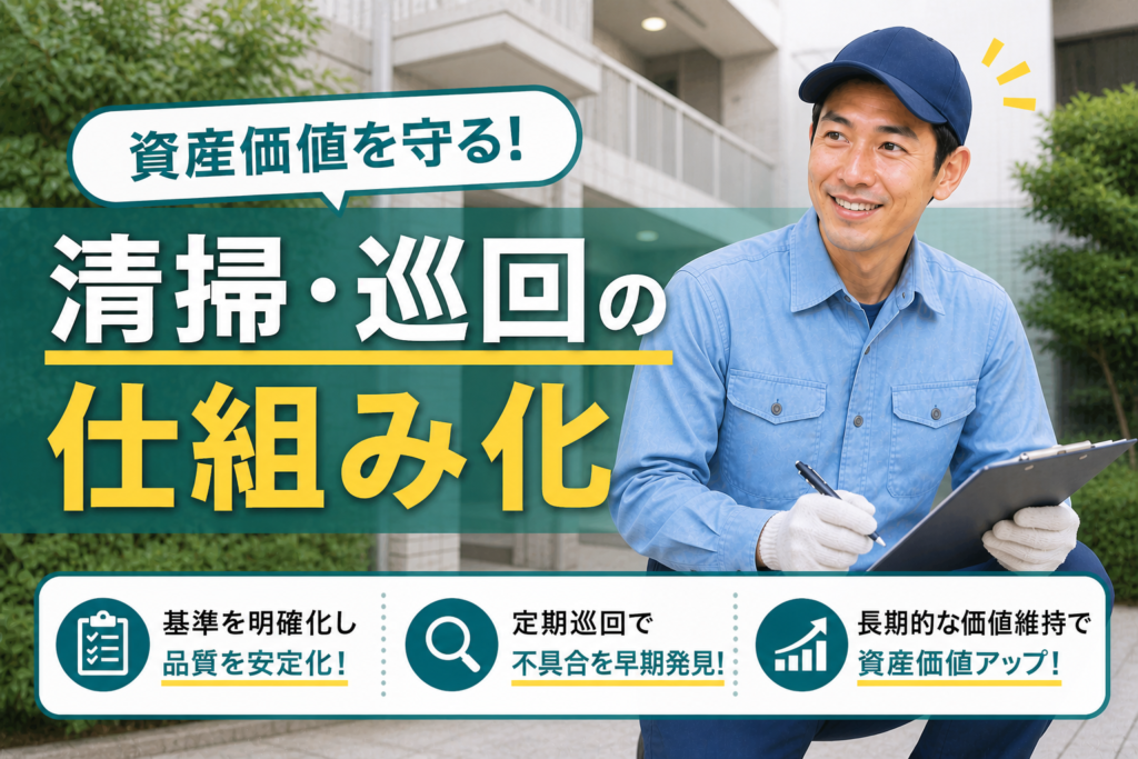 資産価値を守る!清掃・巡回の仕組み化