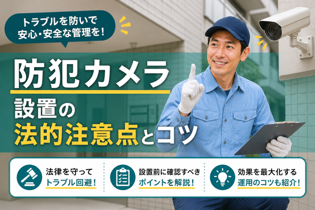 防犯カメラ設置の法的注意点とコツ